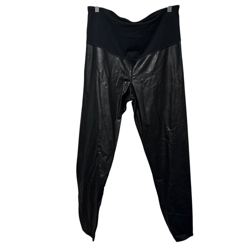 Gap Maternity Full-Panel Vegan Leather Leggings Size M Black